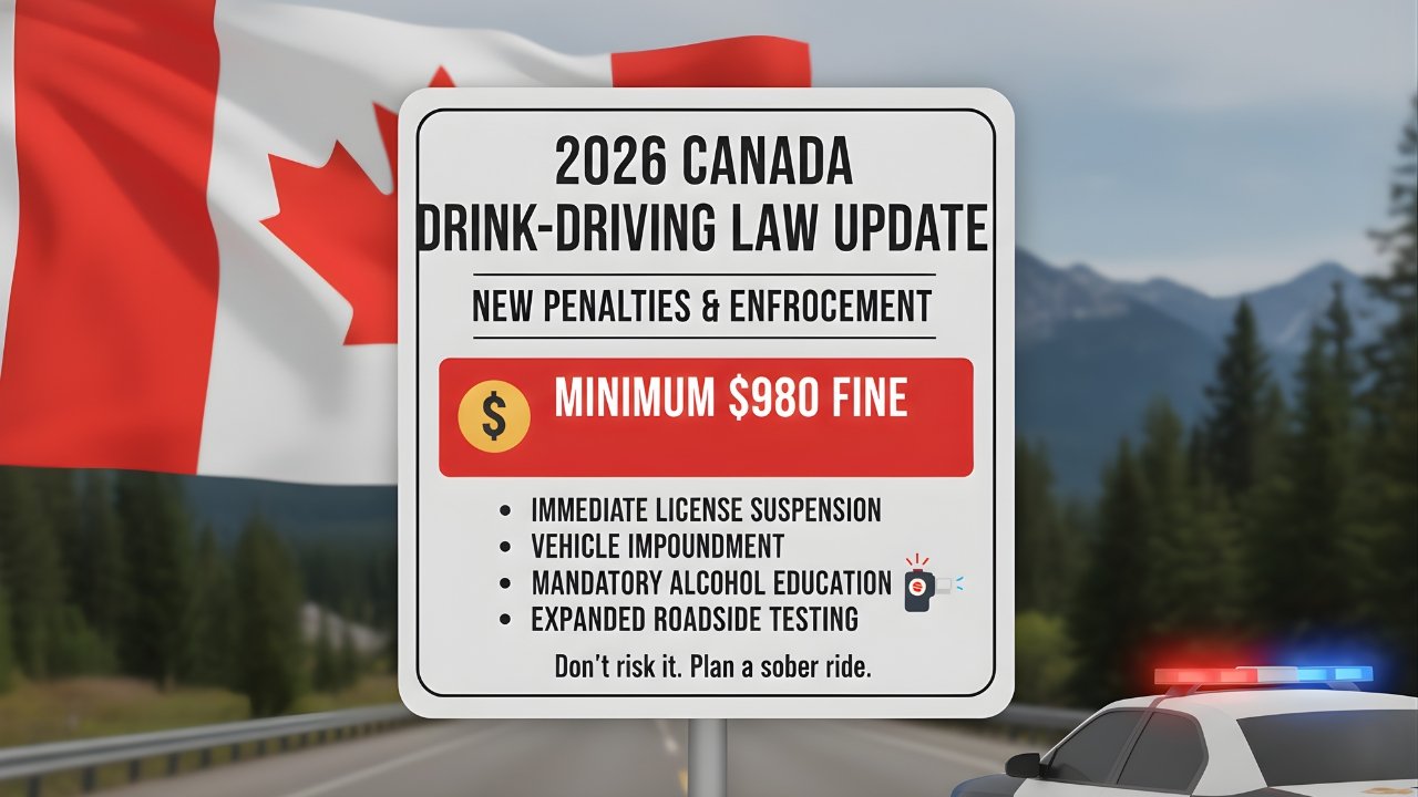 2026 Canada Drink-Driving Law Update: $980 Penalty and Enforcement Details for Drivers