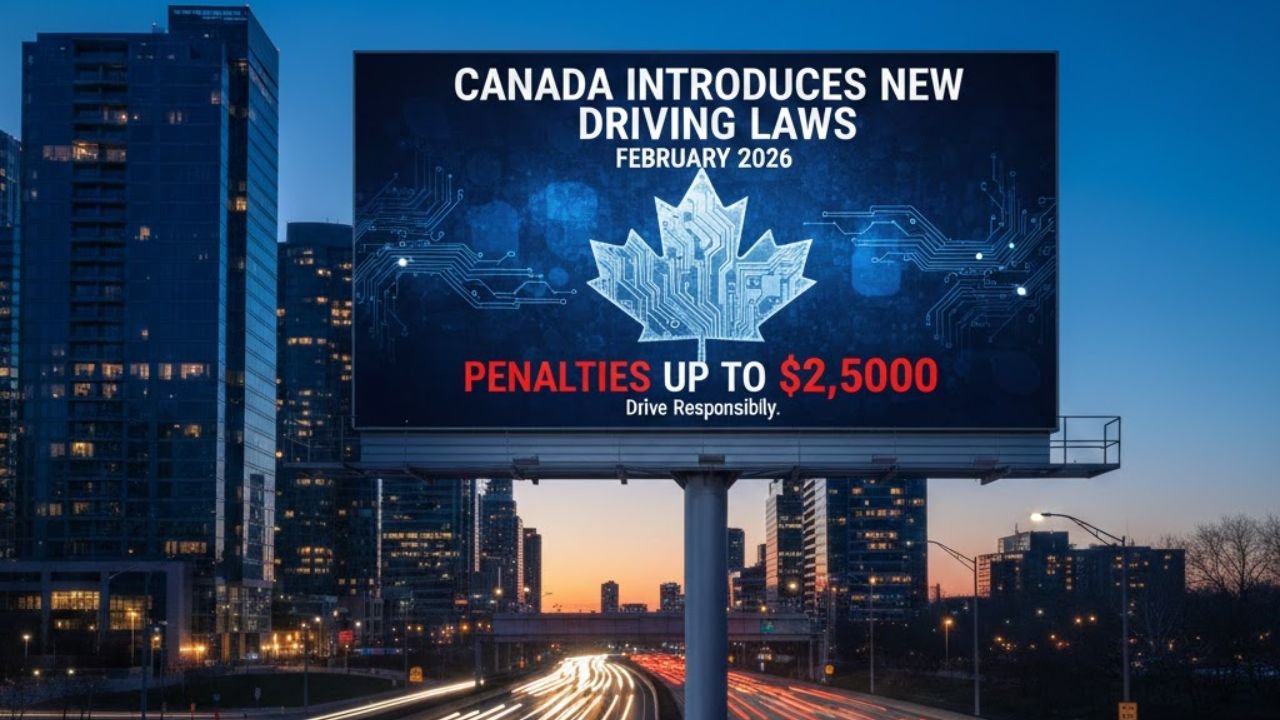 Canada Introduces New Driving Laws in February 2026, Penalties Can Reach $2,500